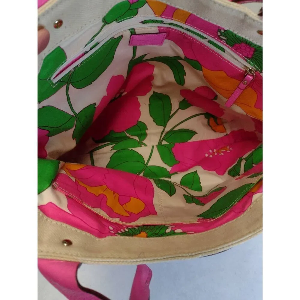 Kate Spade New York Horseshoe Cove Magazine Tote Pink Cream Handbag